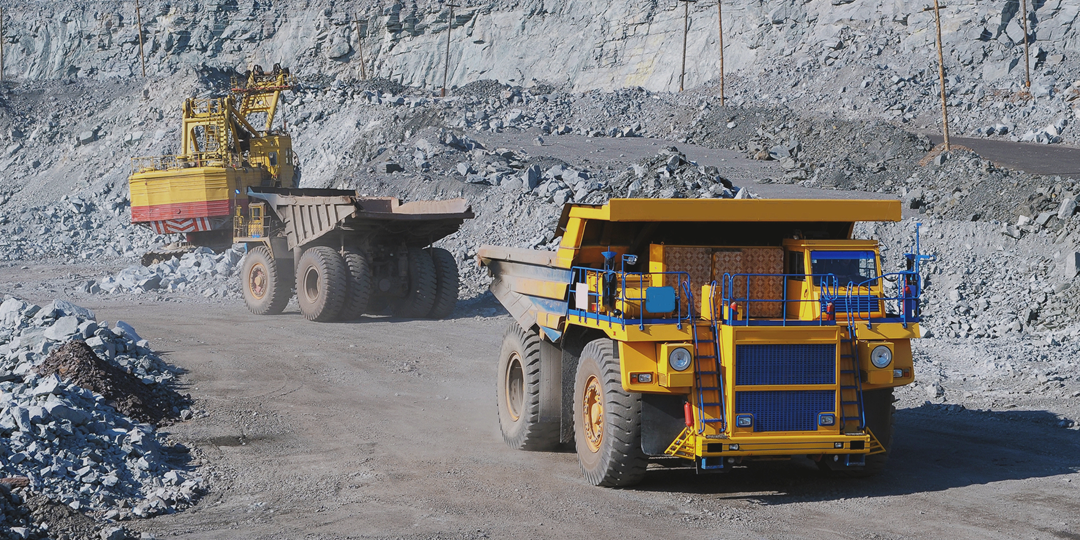heavy equipment in a mine.